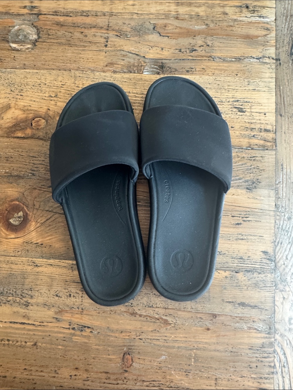 lululemon athletica Black Slide Sandals with Logo Strap - Picture 2 of 7
